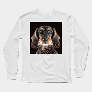 A Fractal Design of A Miniature Wire Hair Dachshund Long Sleeve T-Shirt